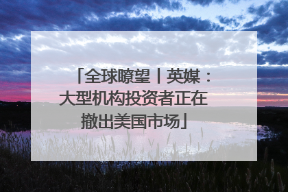 全球瞭望丨英媒：大型机构投资者正在撤出美国市场